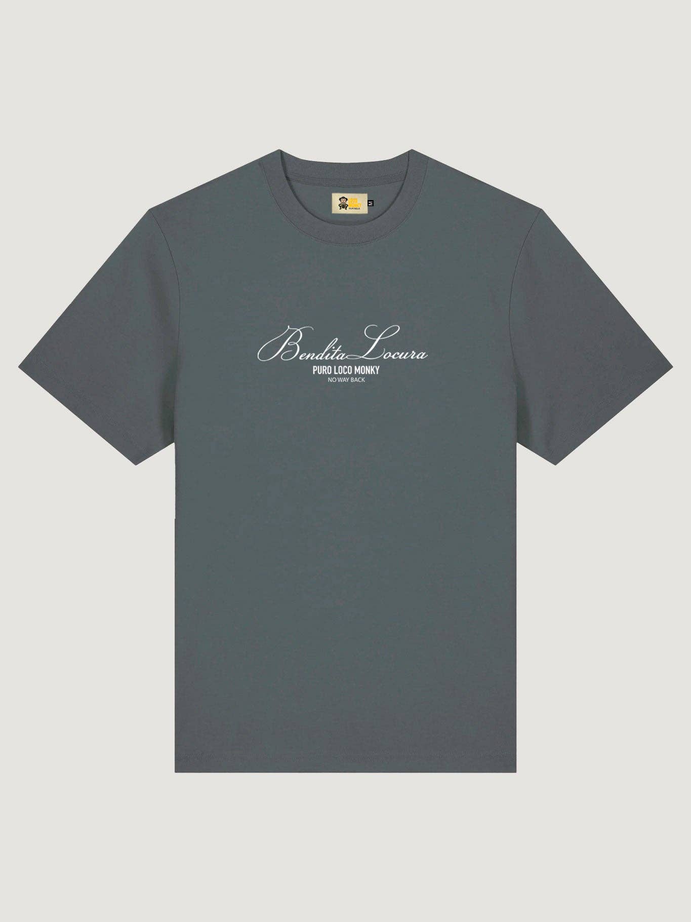 T-shirt Bendita Locura con ricamo Loco Monky grigio scuro