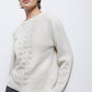 Maglione in maglia strutturata traforata girocollo