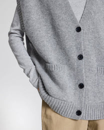 Gilet Thea in lana di agnello grigio mélange