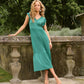 Abito midi in jersey malha fria con scollo a V