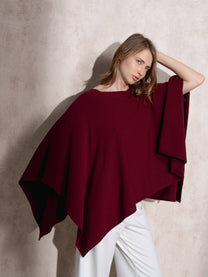 Mantella in maglia con scollo rotondo