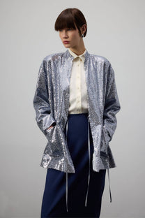 Kimono di paillettes grigio