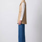 Gilet doppiopetto beige con cintura