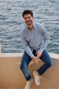 Jeans slim da uomo Cooper in denim blu