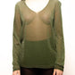 Maglione con scollo a V glitterato in maglia 3D