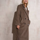 Cappotto lungo doppiopetto con revers