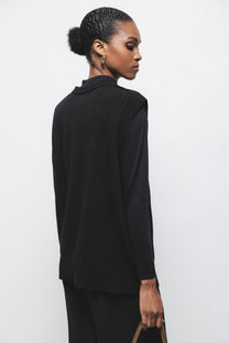 Gilet in maglia rasata girocollo