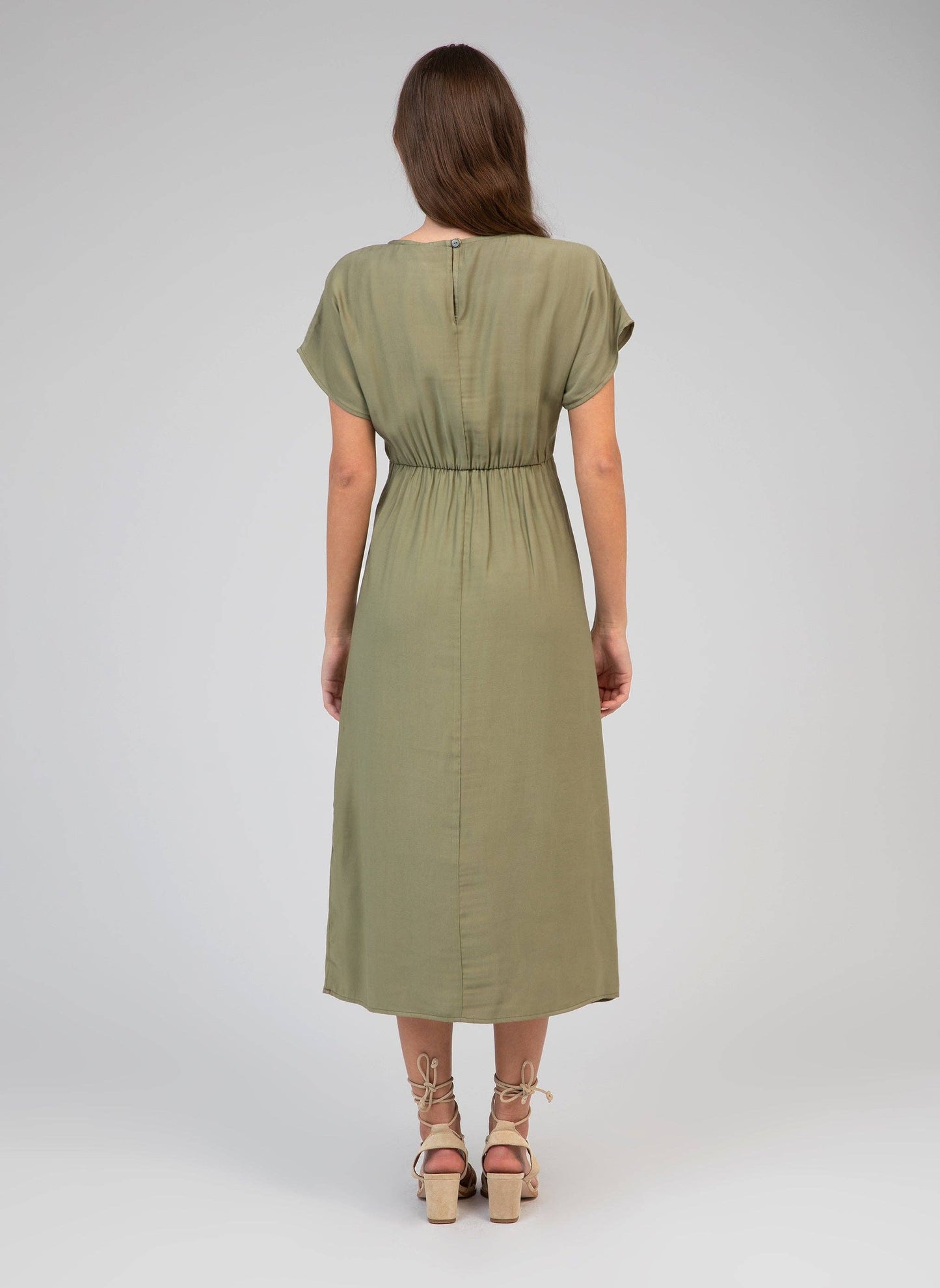 Abito midi Moundy verde militare