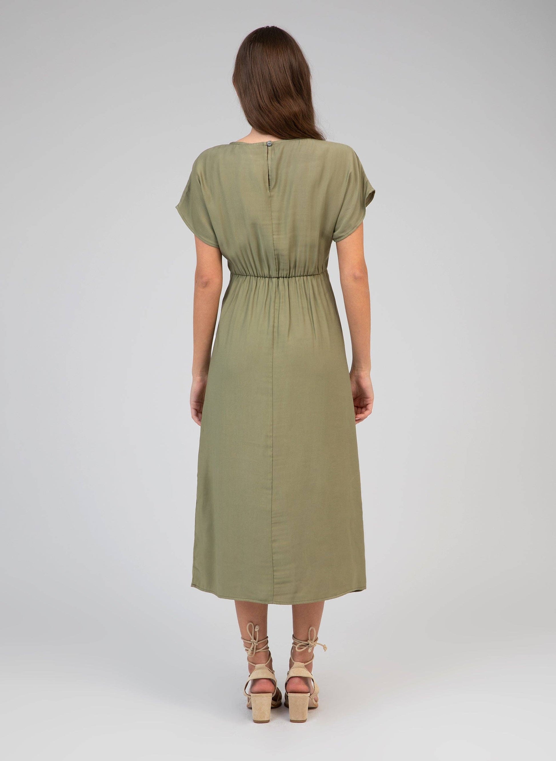 Abito midi Moundy verde militare