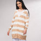 Cardigan oversize a righe in maglia fine