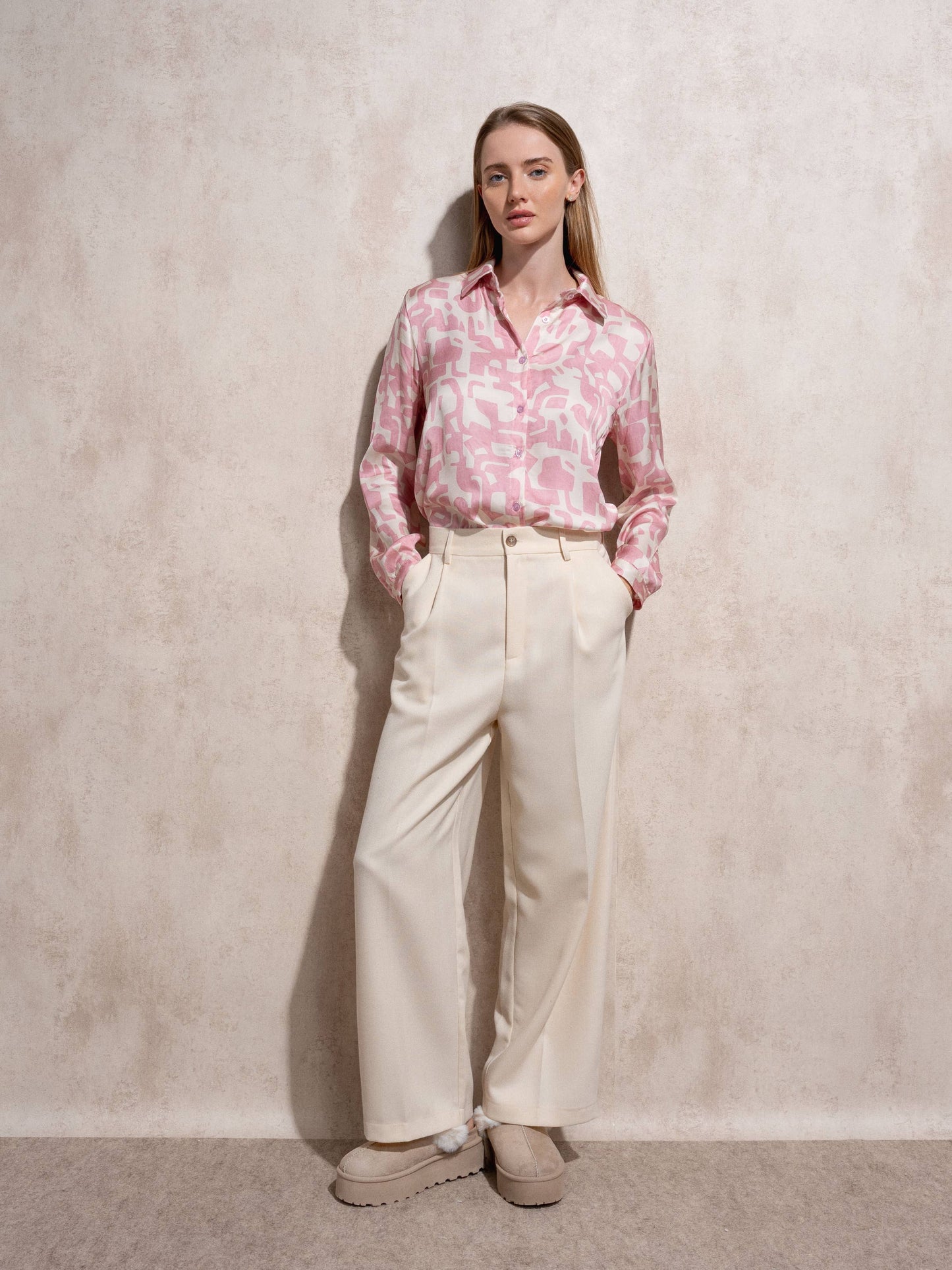 Pantaloni palazzo eleganti a vita alta