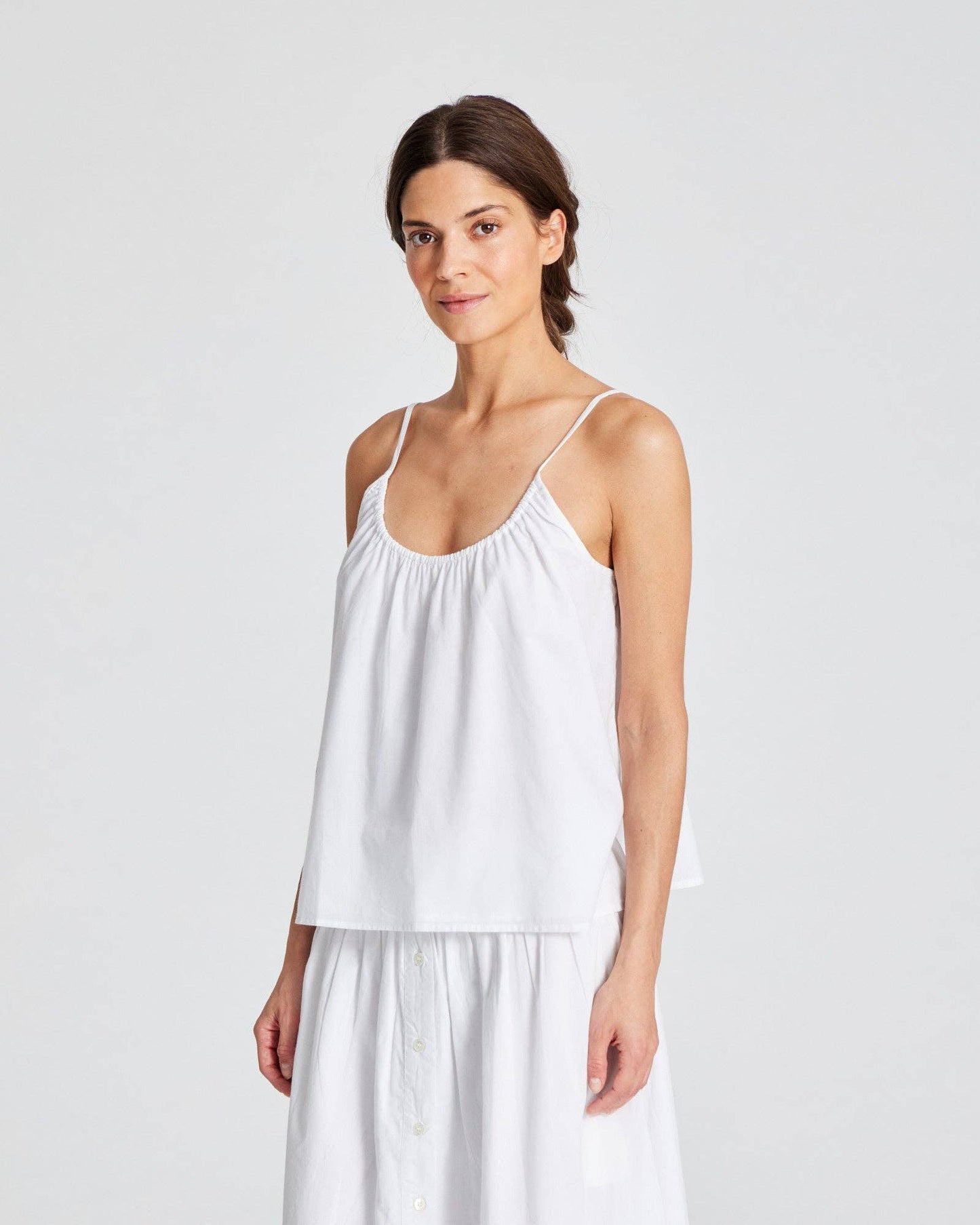 Top Annie in voile di cotone biologico bianco