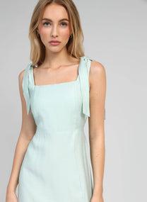 Abito midi Manta color celadon con spalline annodate