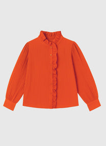 Camicia arancione con ruches