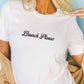 T-shirt grafica "Brunch Please" in cotone