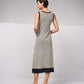Abito midi in maglia a righe con spacco laterale