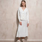 Set in maglia fine con cardigan e gonna ricamata