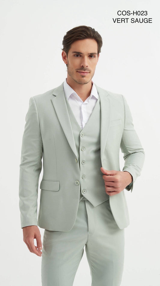 Abito uomo 3 pezzi verde salvia