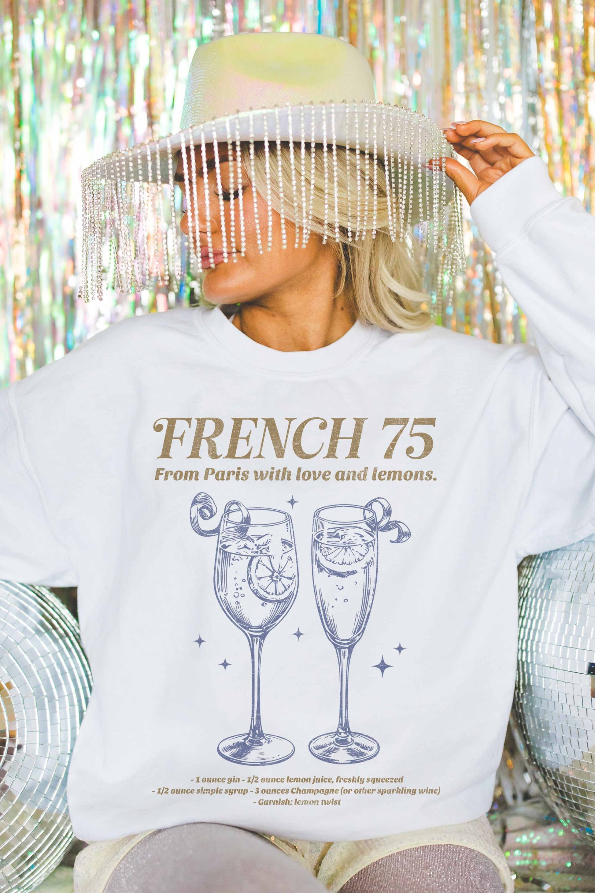 Felpa oversize con stampa French 75