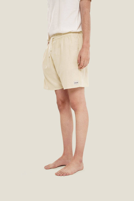 Shorts in lino color crema