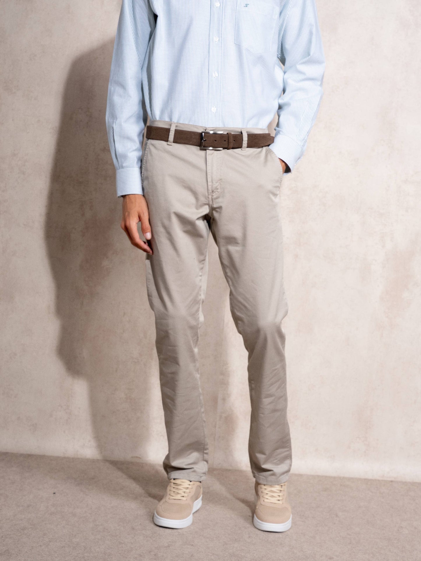 Pantaloni chino skinny in cotone stretch da uomo