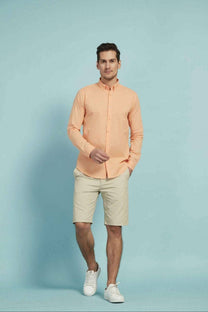 Camicia arancione in voile di cotone Yves Enzo