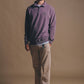 Maglione con mezza zip tinto a pigmento viola tramonto