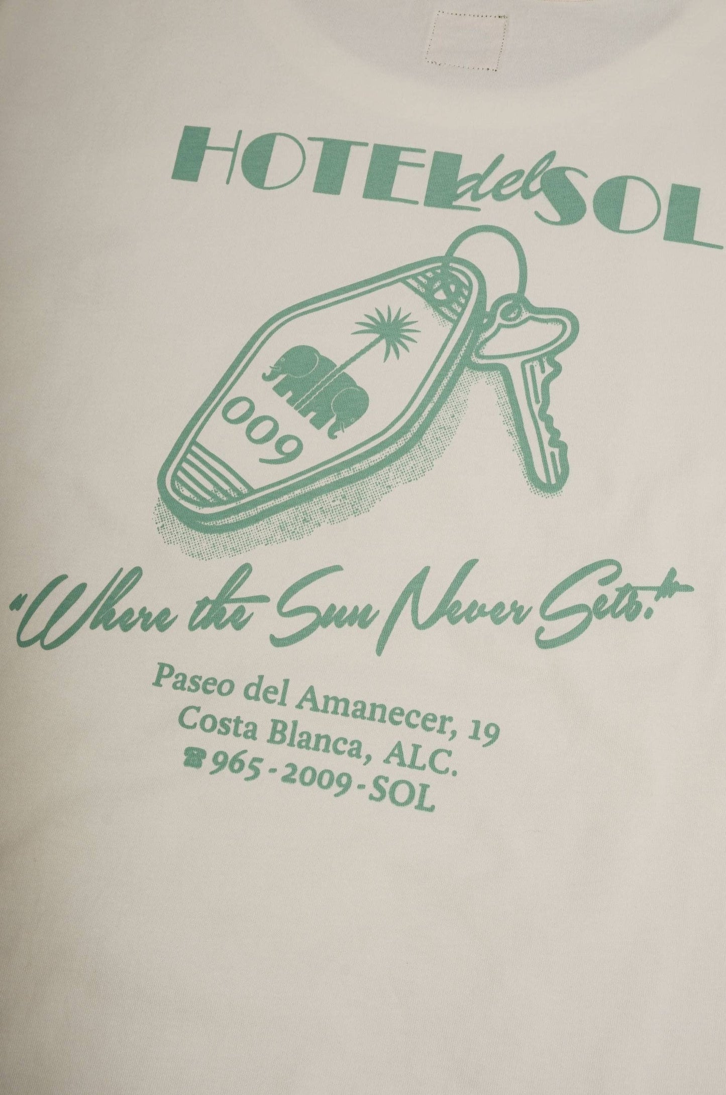 T-shirt oversize pesante in cotone biologico con ricamo e stampa Hotel del Sol