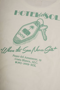 T-shirt oversize pesante in cotone biologico con ricamo e stampa Hotel del Sol