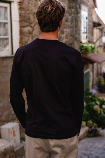 T-shirt uomo a maniche lunghe Garden in cotone biologico