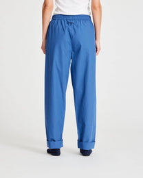 Pantaloni Astrid in popeline di cotone biologico azzurro