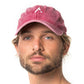 Cappellino da baseball sfumato rosso scuro con fibbia in metallo
