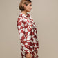 Camicia donna in raso con fantasia geometrica