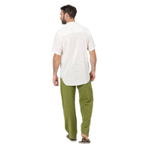 Camicia estiva a maniche corte in cotone bianca