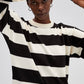 Abito midi oversize in maglia a righe larghe