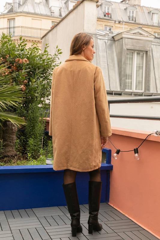 Cappotto lungo Vinnie con colletto rever e tasche frontali