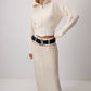 Cardigan a maglia con colletto ampio e zip