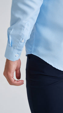 Camicia azzurra a micro fantasia comfort