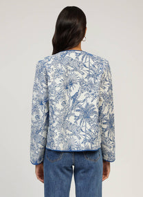 Giacca Shera indaco con stampa blu