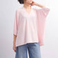 Maglione leggero a pipistrello con scollo a V