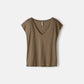 T-shirt in lyocell con scollo a V