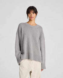 Maglione Vigga in lana d’agnello grigio melange