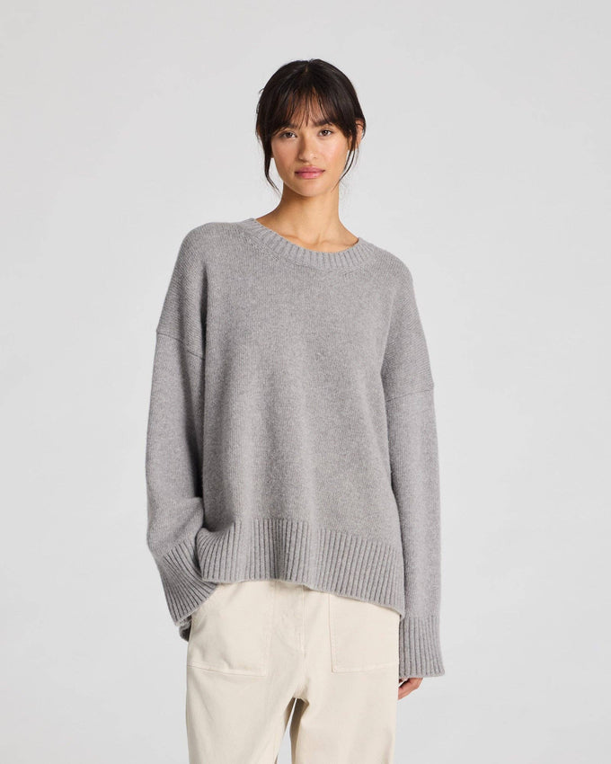 Maglione Vigga in lana d’agnello grigio melange