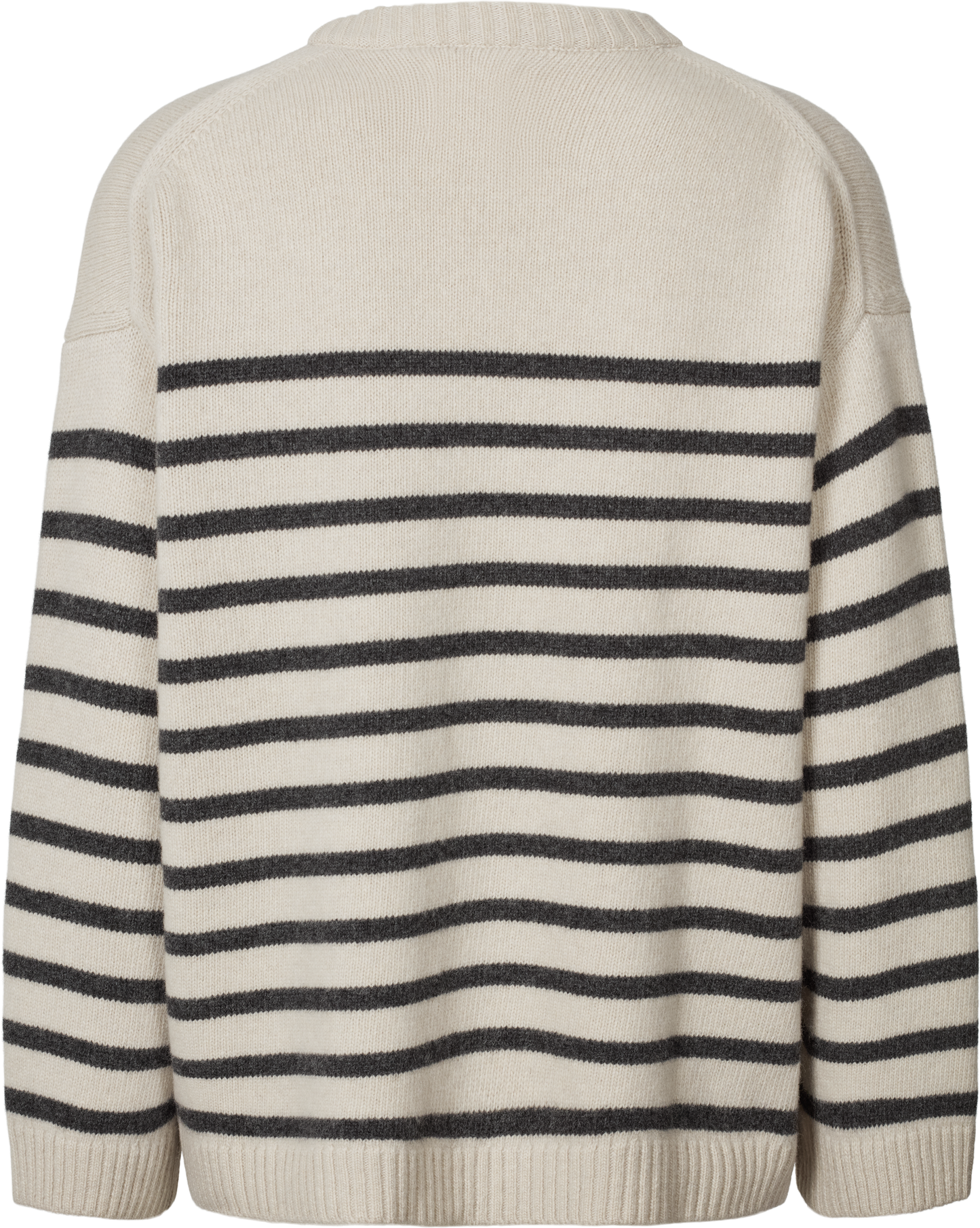 Maglione oversize a righe in lana d’agnello biologica