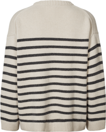 Maglione oversize a righe in lana d’agnello biologica