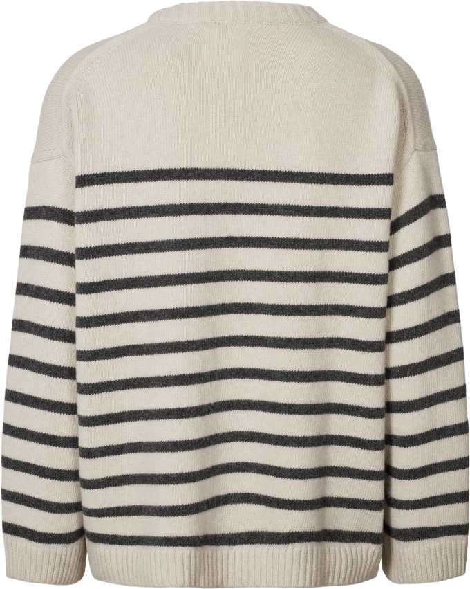 Maglione oversize a righe in lana d’agnello biologica