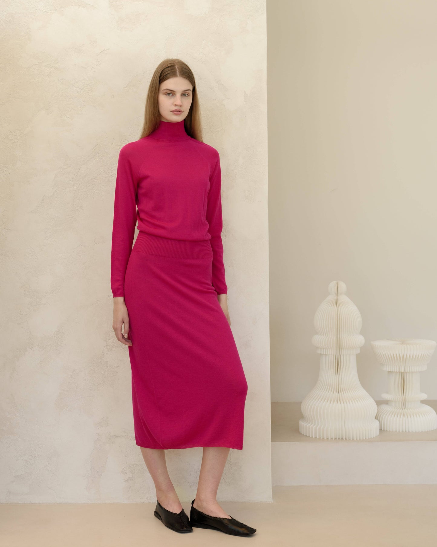 Abito in lana merino extrafine in maglia 3D senza cuciture
