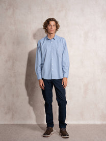 Camicia uomo in cotone misto con colletto button-down