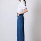 Jeans vintage a vita alta a gamba larga in denim