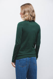Polo in maglia a maniche lunghe tinta unita